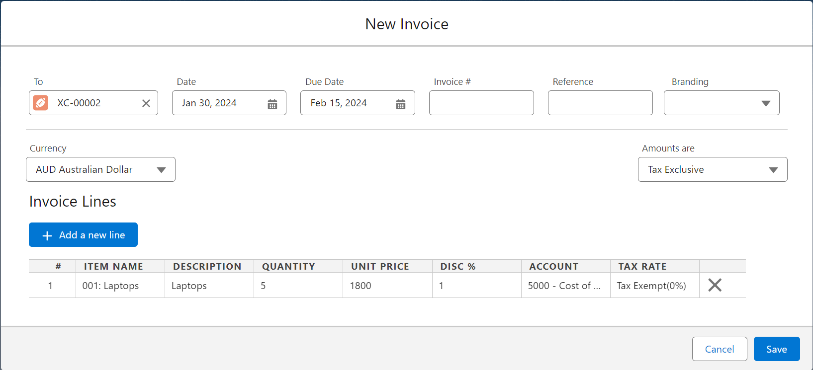 Generate Invoice From Accounts