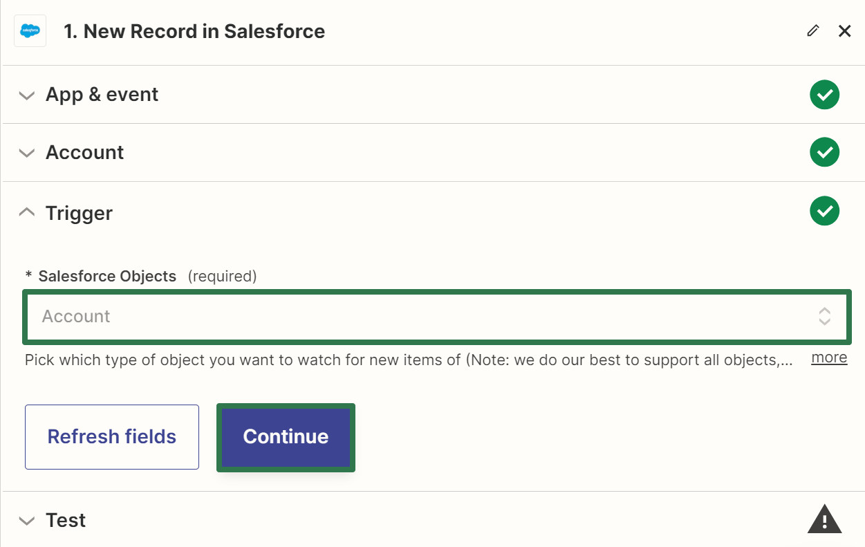 Step 04 Select Salesforce Object