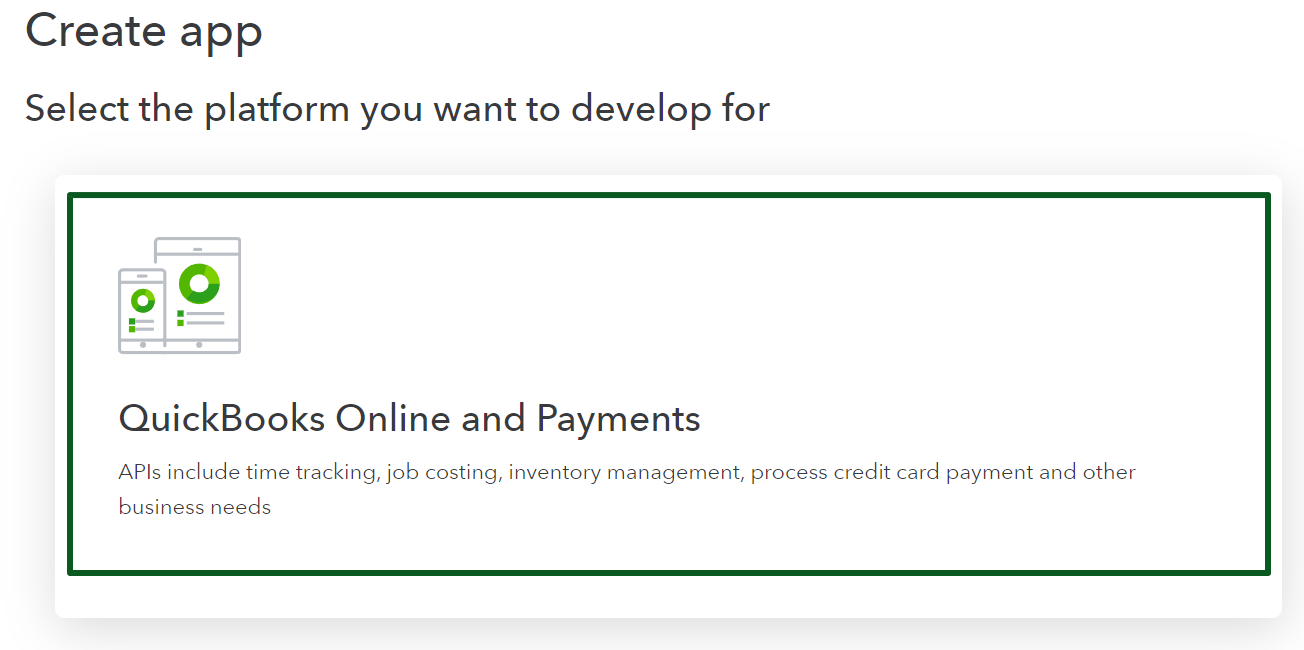 Creating the app for QuickBooks Online and Payments