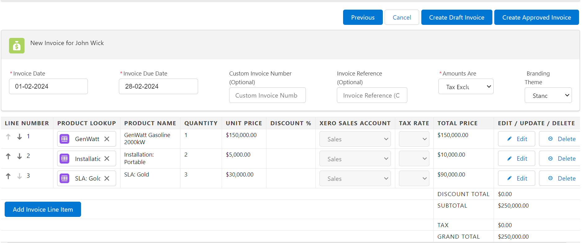 Create Draft Invoice Using Opportunity Products