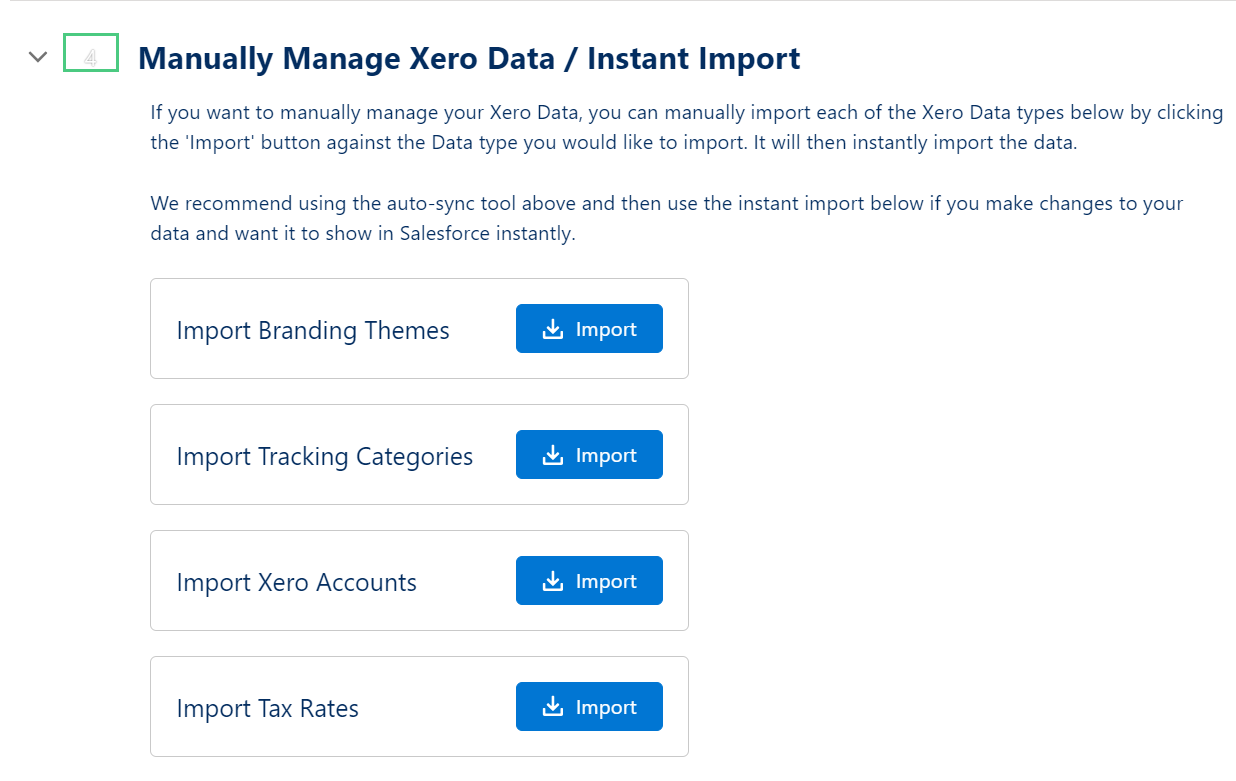 Step 07 Manually Manage Xero Data